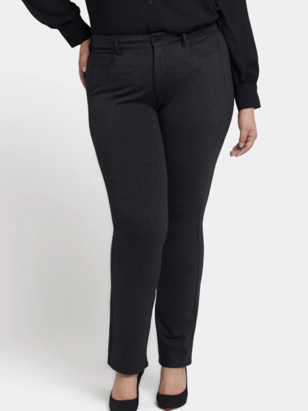 NYDJ Womens‎ Marilyn Straight Leg Business Casual Stretch Trouser Pants Grey 14